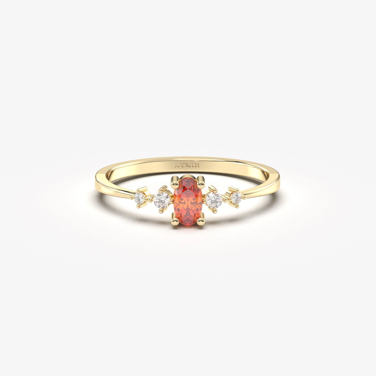 14K Gold Oval Orange Topaz Ring - 2S121ORNG