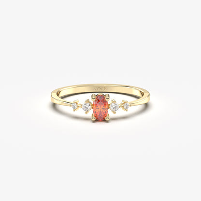 14K Gold Oval Orange Topaz Ring - 2S121ORNG