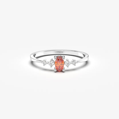 14K Gold Oval Orange Topaz Ring - 2S121ORNG