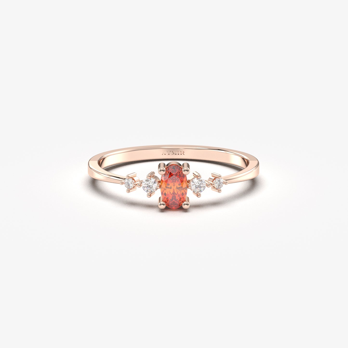 14K Gold Oval Orange Topaz Ring - 2S121ORNG