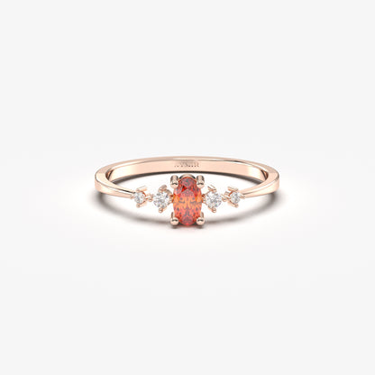 14K Gold Oval Orange Topaz Ring - 2S121ORNG