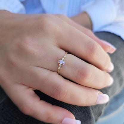 14K Gold Oval Lavender Ring - 2S121LAV