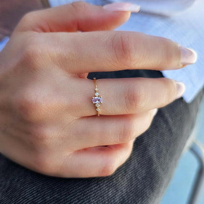 14K Gold Oval Lavender Ring - 2S121LAV