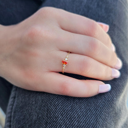 14K Gold Oval Orange Topaz Ring - 2S121ORNG