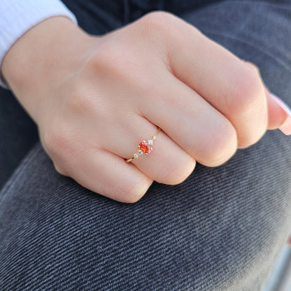 14K Gold Oval Orange Topaz Ring - 2S121ORNG