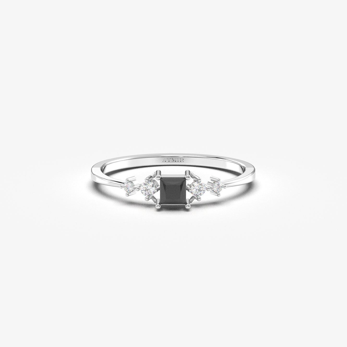 18K Gold Square Black Onyx Ring - 2S122BLK