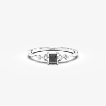 18K Gold Square Black Onyx Ring - 2S122BLK