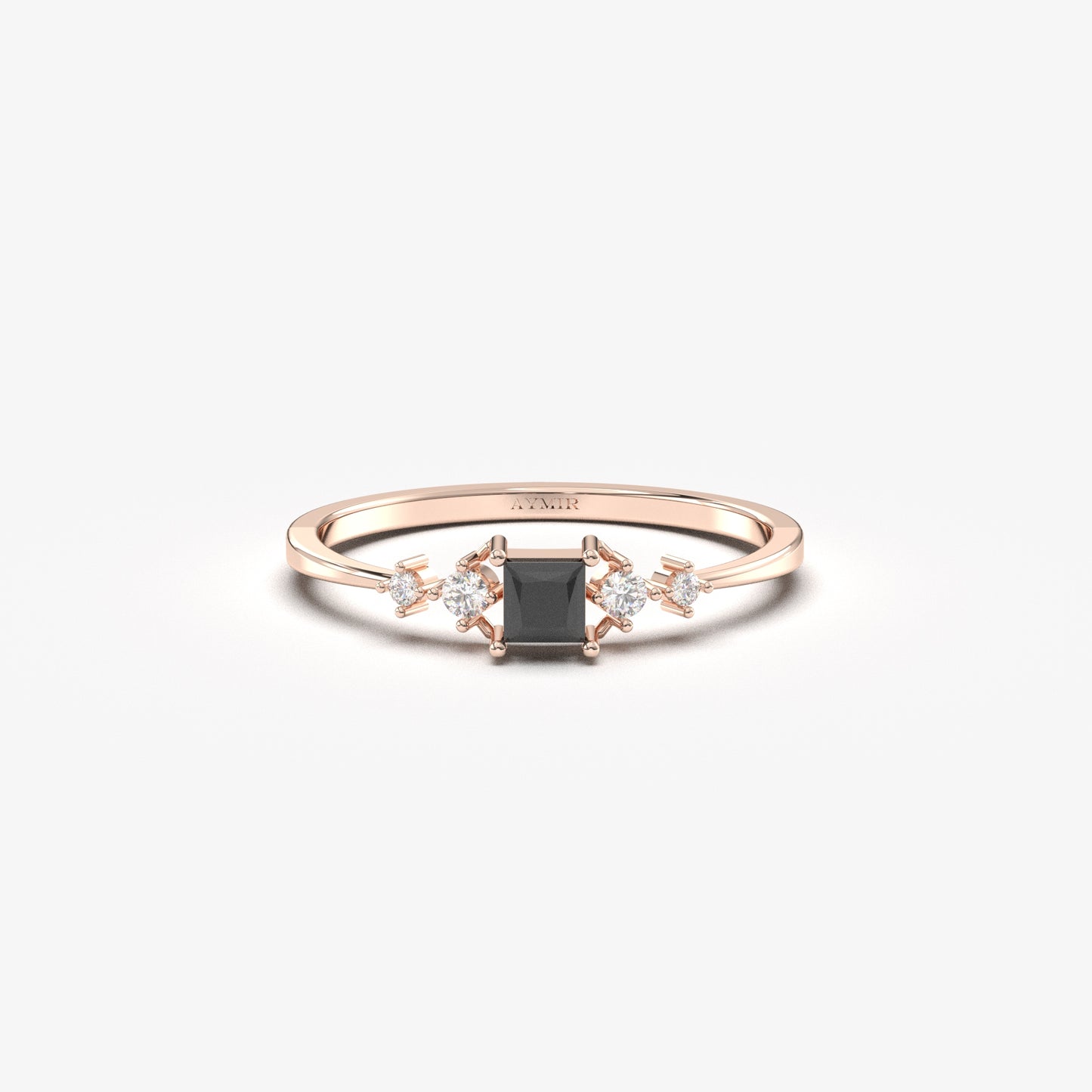 18K Gold Square Black Onyx Ring - 2S122BLK