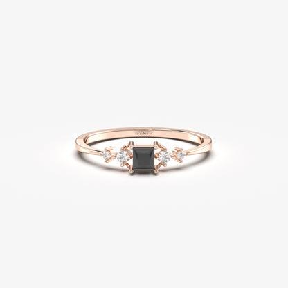 18K Gold Square Black Onyx Ring - 2S122BLK