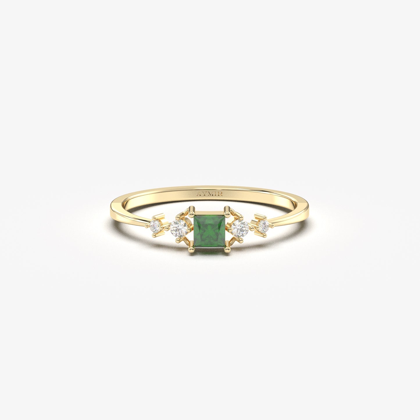 18K Gold Princess Emerald Ring - 2S122EME