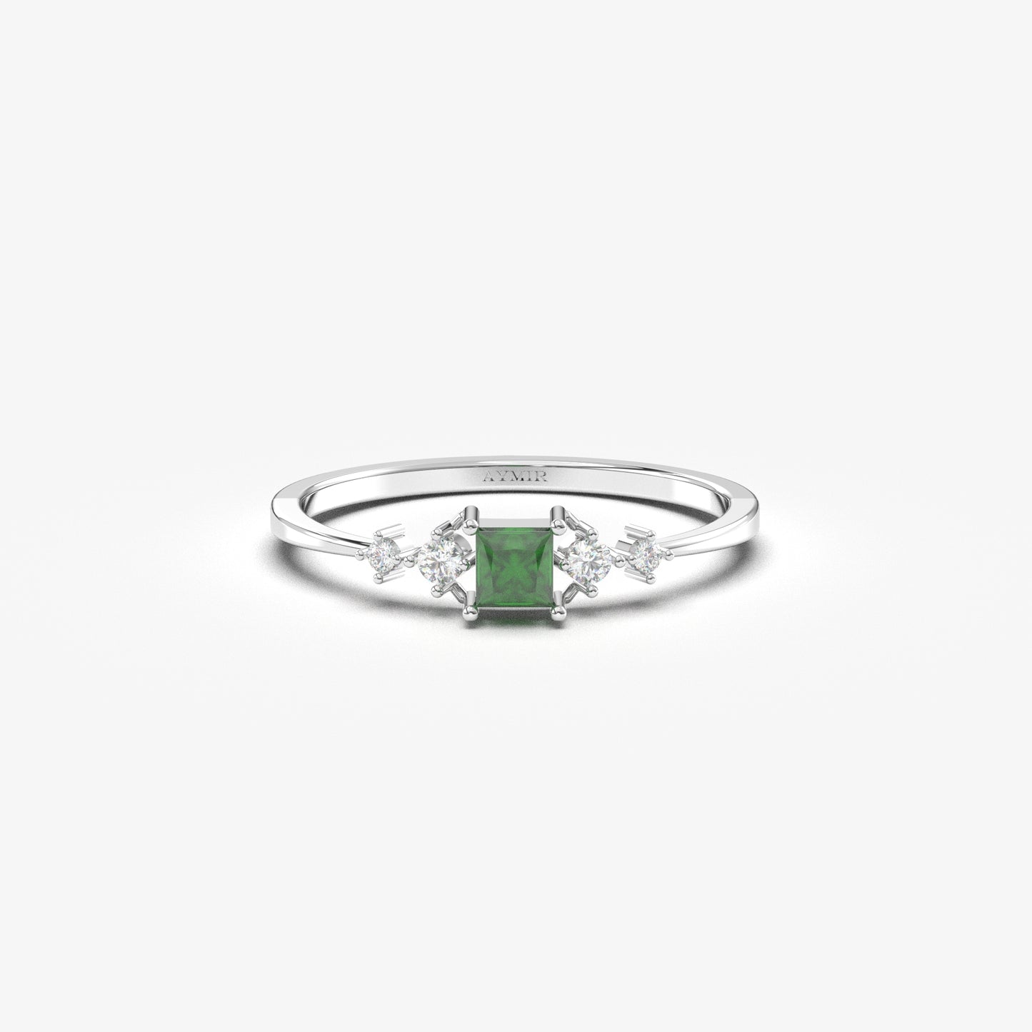 18K Gold Princess Emerald Ring - 2S122EME