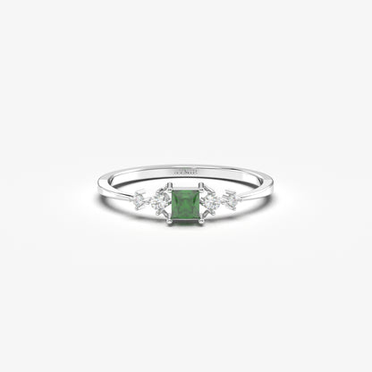 18K Gold Princess Emerald Ring - 2S122EME