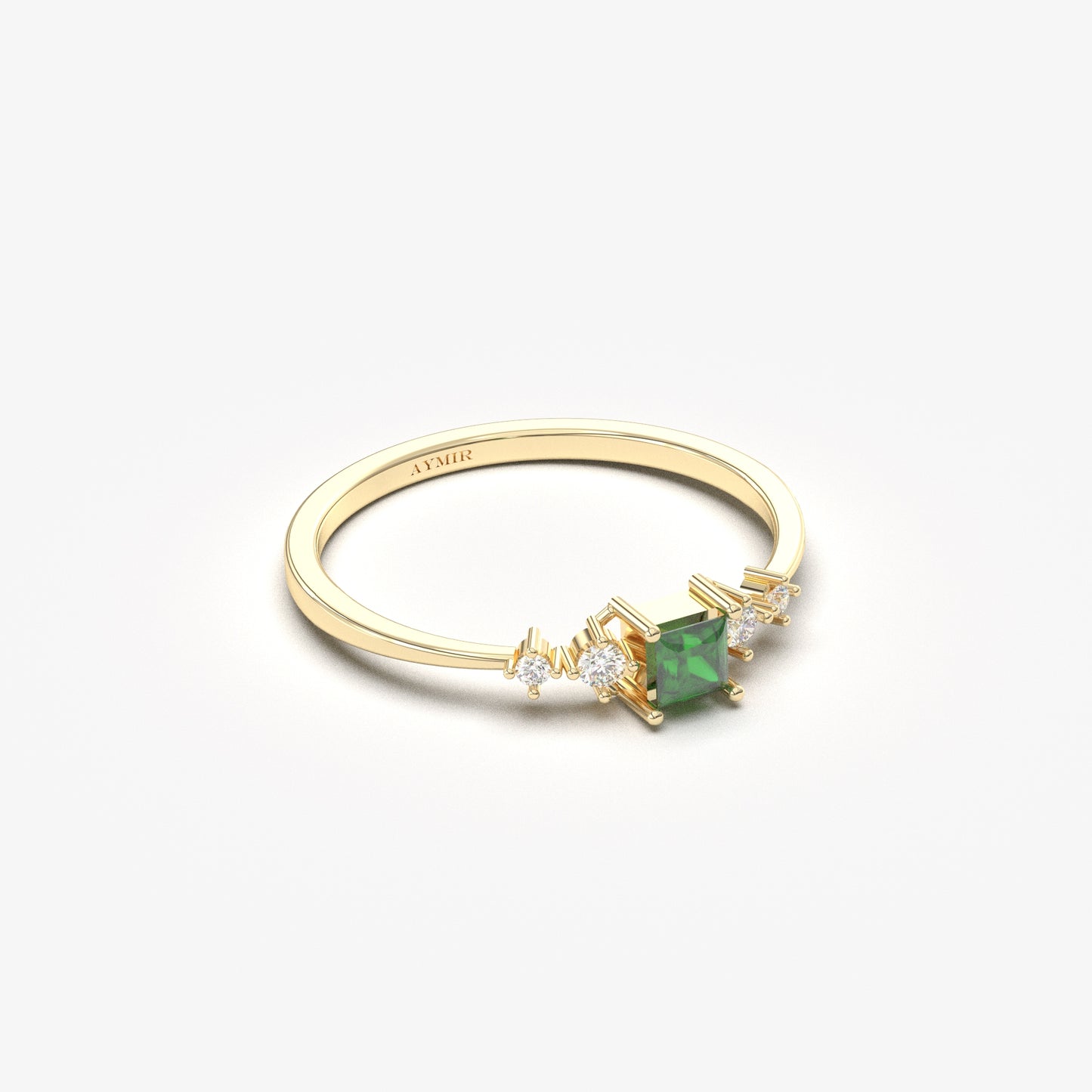 18K Gold Princess Emerald Ring - 2S122EME