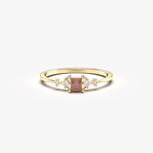 18K Gold Princess Garnet Ring - 2S122GAR