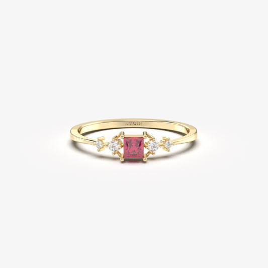 18K Gold Princess Ruby Ring - 2S122RBY