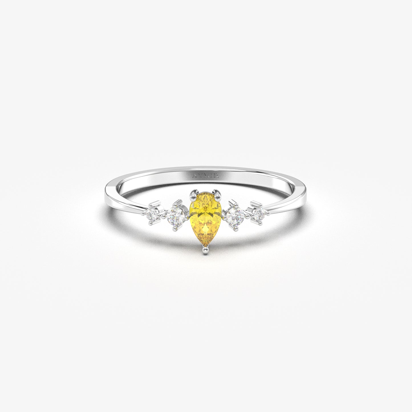 18K Gold Pear Citrine Ring - 2S123CIT