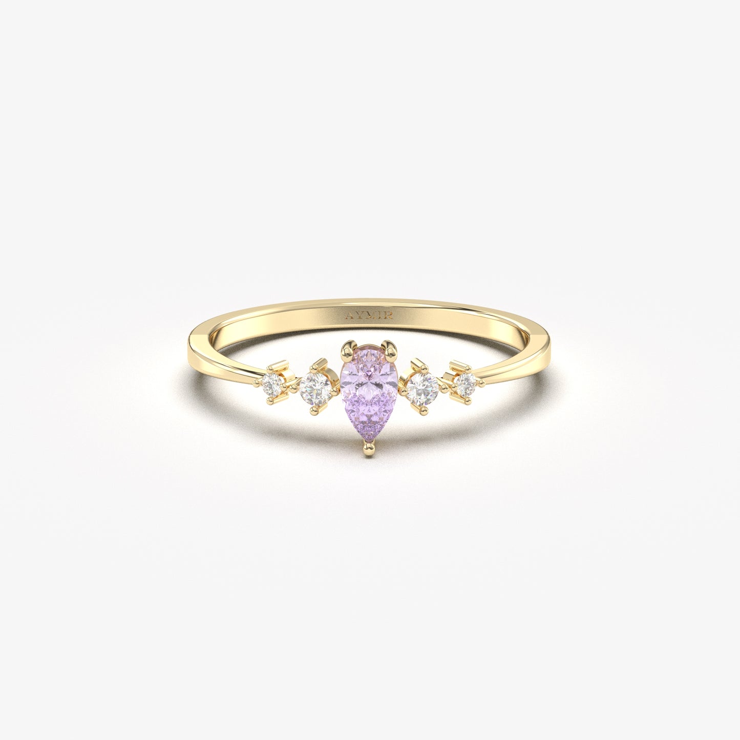 10K Gold Pear Lavender Ring - 2S123LAV