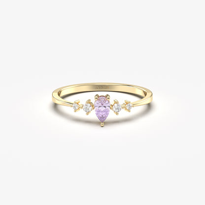 10K Gold Pear Lavender Ring - 2S123LAV