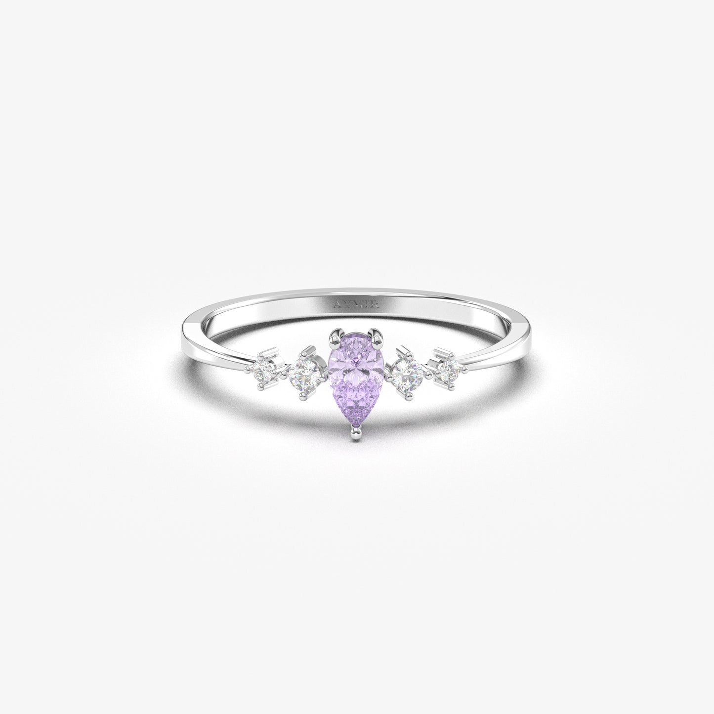 10K Gold Pear Lavender Ring - 2S123LAV