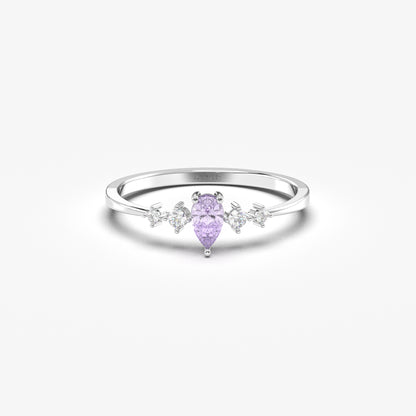 10K Gold Pear Lavender Ring - 2S123LAV