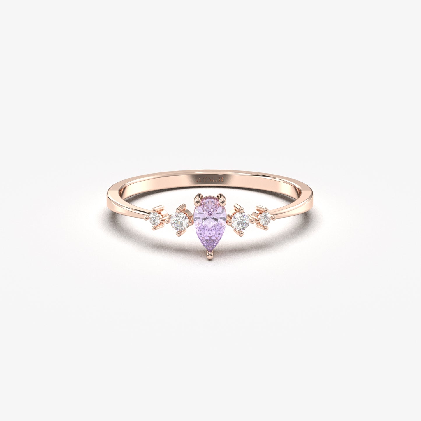 10K Gold Pear Lavender Ring - 2S123LAV
