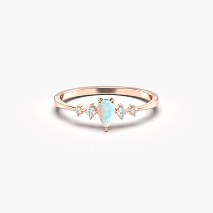 10K Gold Pear Opal Ring - 2S123OPL
