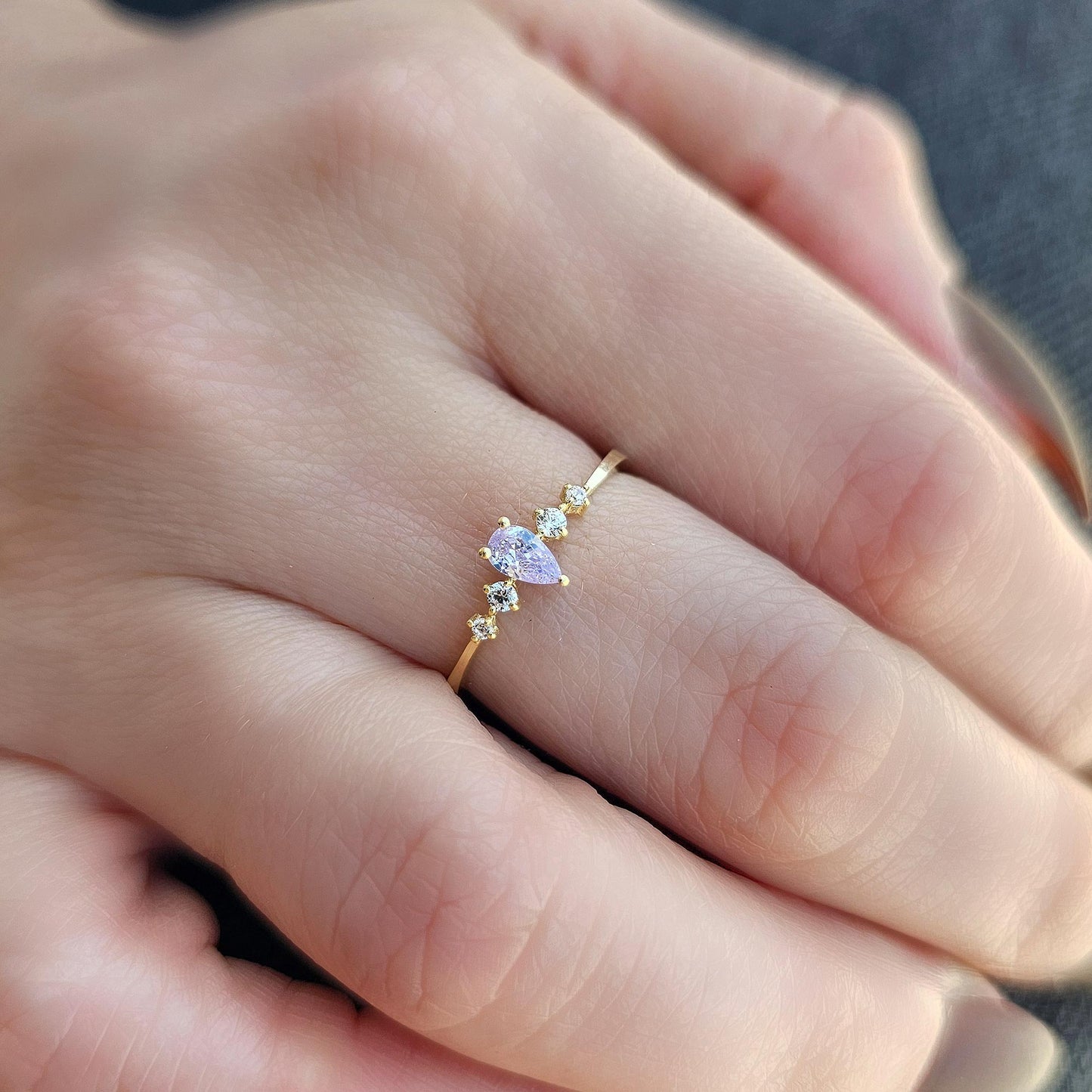 10K Gold Pear Lavender Ring - 2S123LAV
