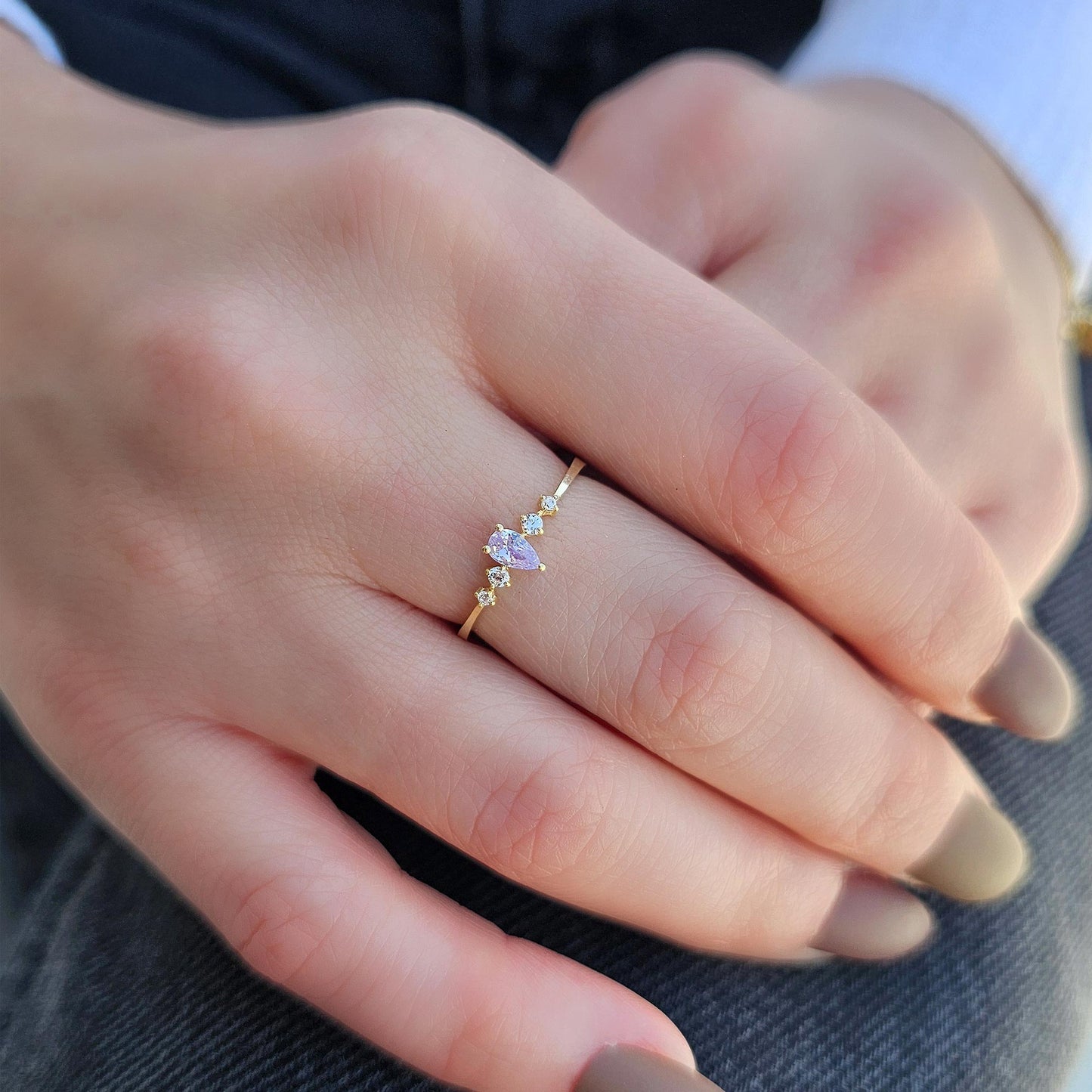 10K Gold Pear Lavender Ring - 2S123LAV