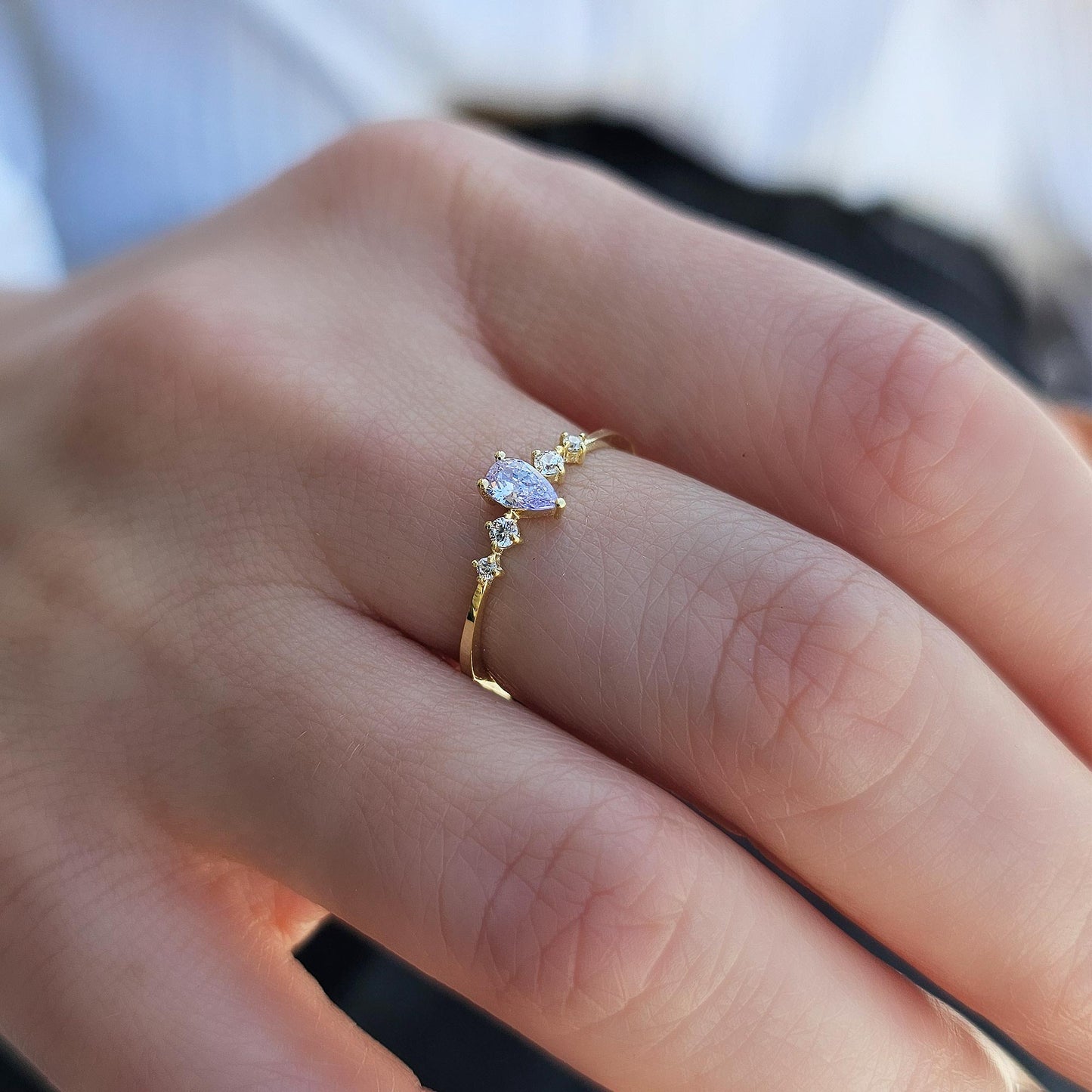 10K Gold Pear Lavender Ring - 2S123LAV