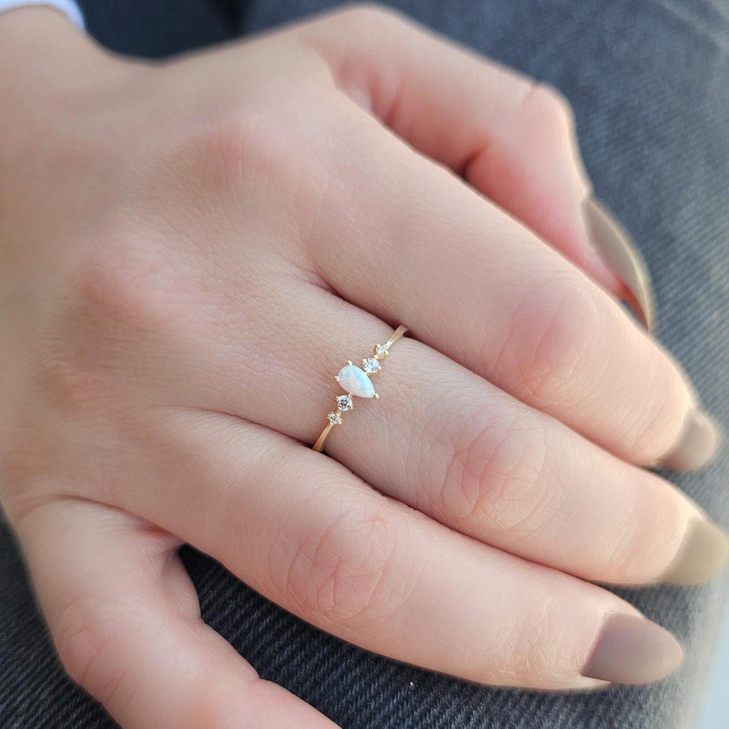 10K Gold Pear Opal Ring - 2S123OPL