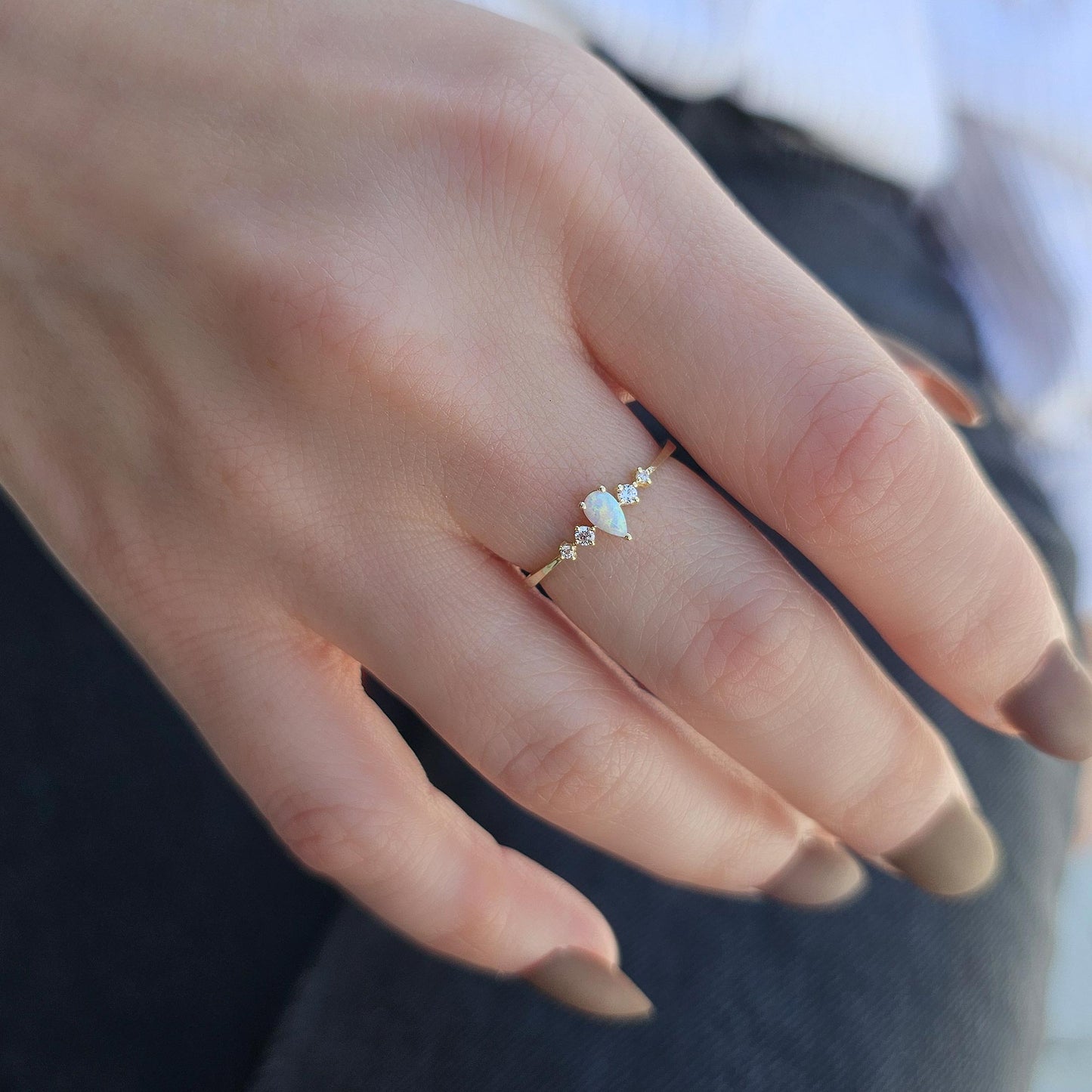 10K Gold Pear Opal Ring - 2S123OPL