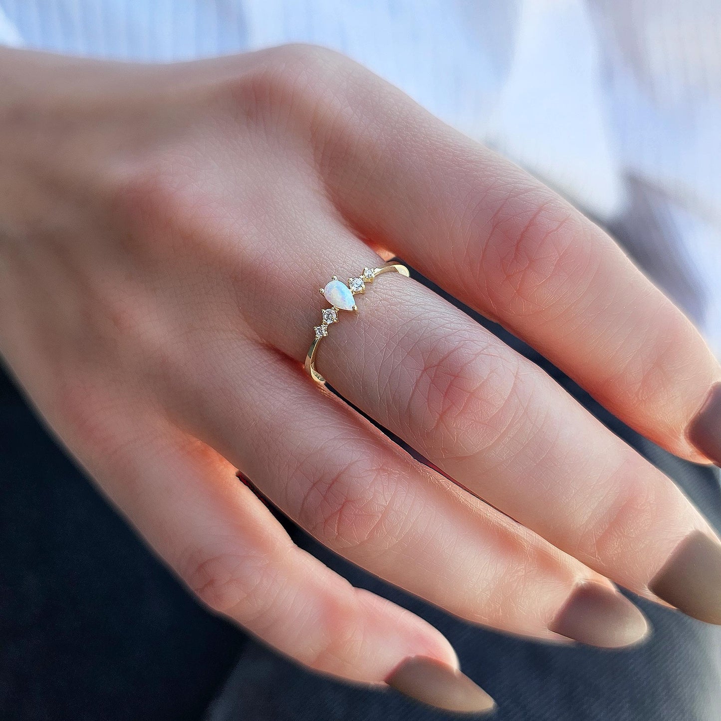 10K Gold Pear Opal Ring - 2S123OPL