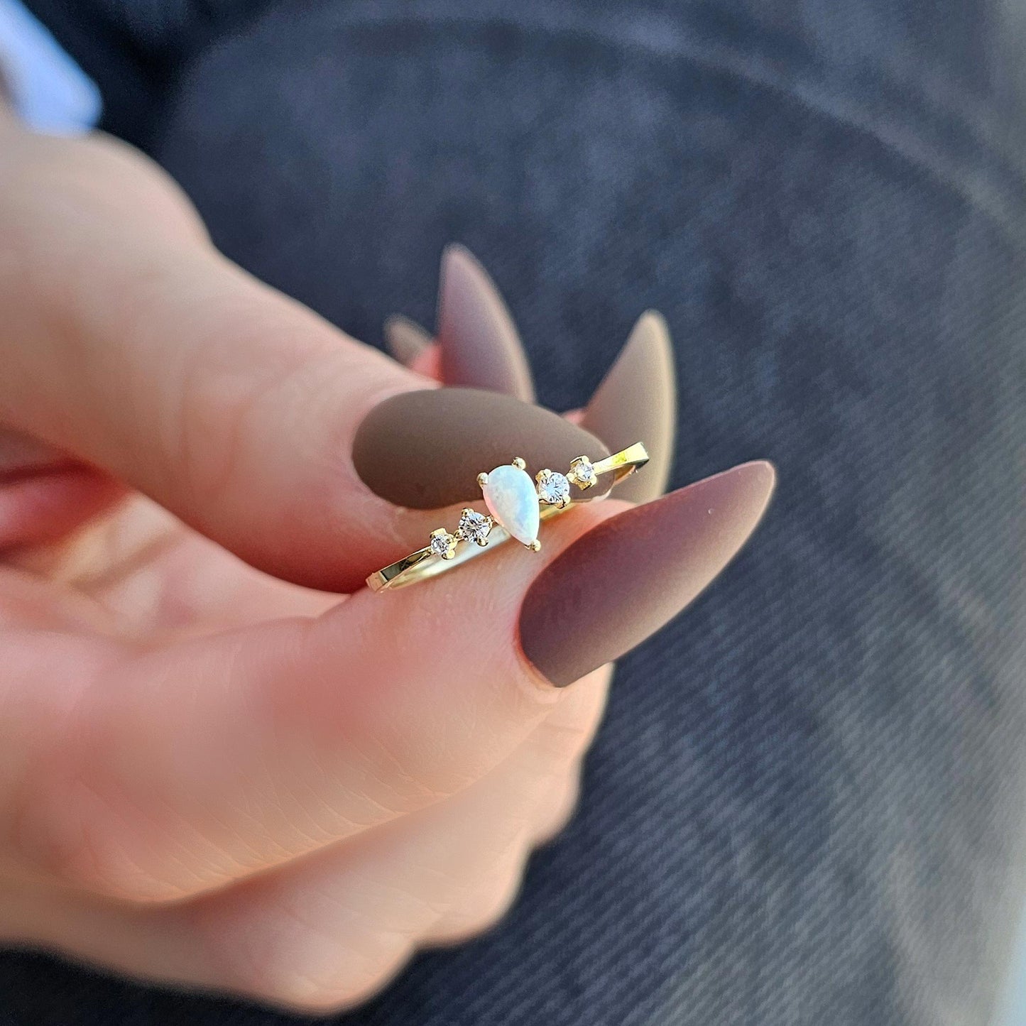 10K Gold Pear Opal Ring - 2S123OPL