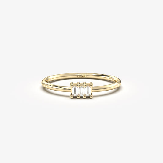 18K Gold Baguette Ring - 2S128