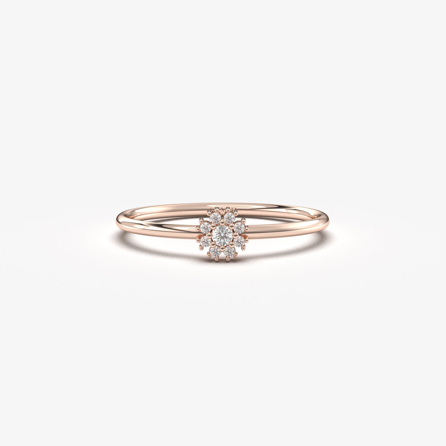 10K Gold Dainty Coronet Diamond Ring - 2S143