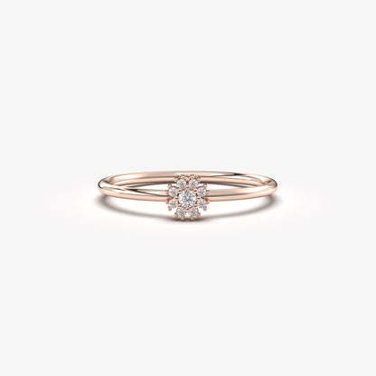 10K Gold Dainty Coronet Diamond Ring - 2S143