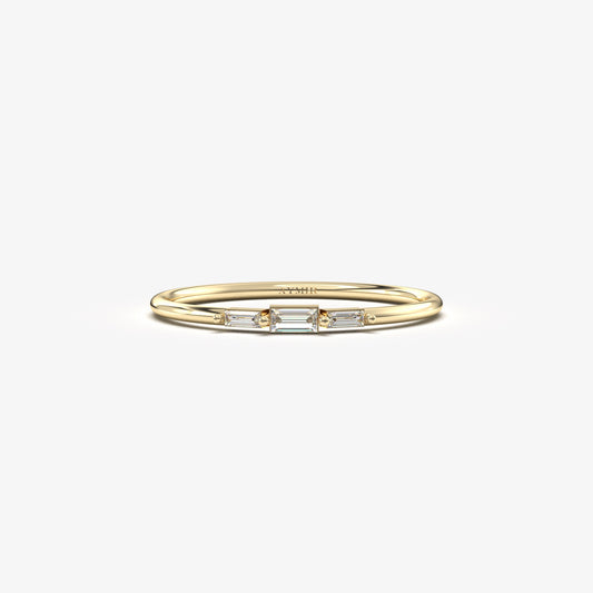 14K Gold Mini Baguette Diamond Ring - 2S159
