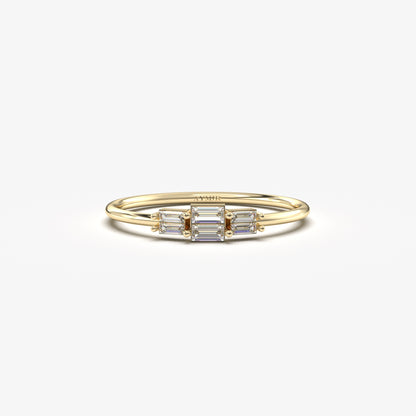 14K Gold Baguette Diamond Promise Ring - 2S160