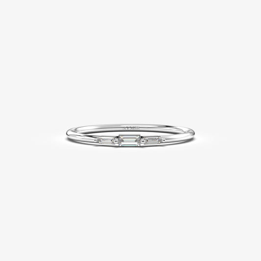 14K Gold Mini Baguette Diamond Ring - 2S159