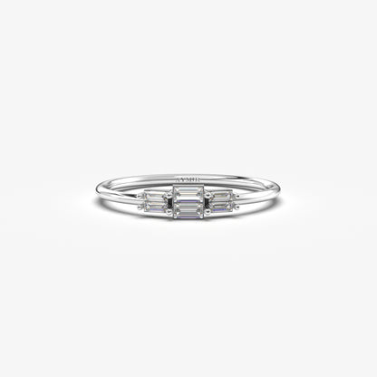 14K Gold Baguette Diamond Promise Ring - 2S160