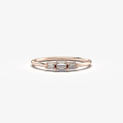 14K Gold Baguette Diamond Promise Ring - 2S160
