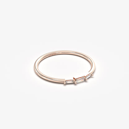 18K Gold Mini Baguette Diamond Ring - 2S159