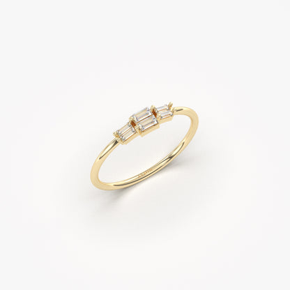 14K Gold Baguette Diamond Promise Ring - 2S160