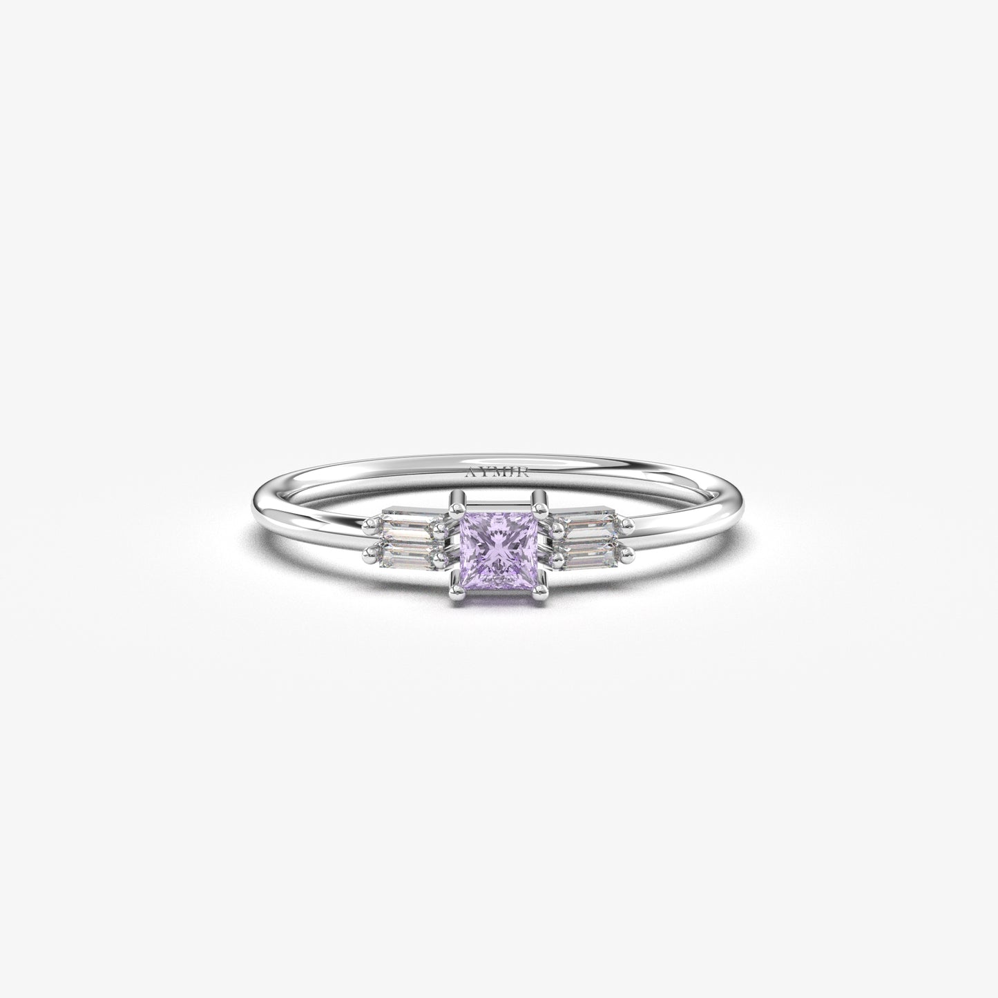 14K Gold Lavender Baguette Diamond Ring - 2S162LAV