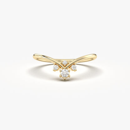 10K Gold Stacking Curve Diamond Ring - 2S163