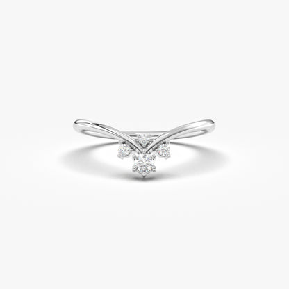 18K Gold Stacking Curve Diamond Ring - 2S163