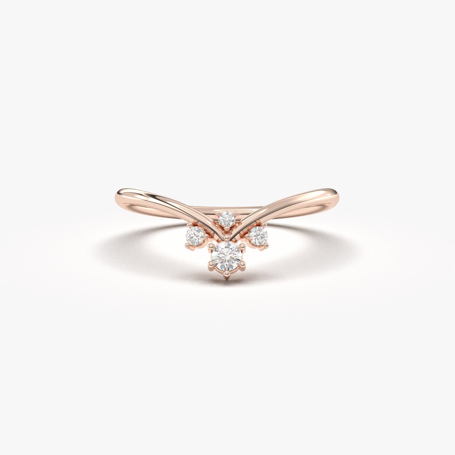 10K Gold Stacking Curve Diamond Ring - 2S163