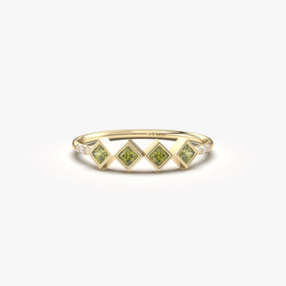 18K Gold Dainty Peridot Ring - 2S170PER
