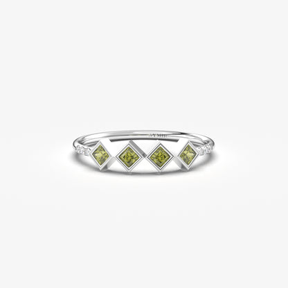 18K Gold Dainty Peridot Ring - 2S170PER