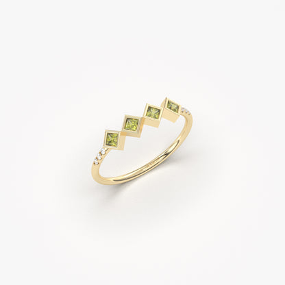 18K Gold Dainty Peridot Ring - 2S170PER